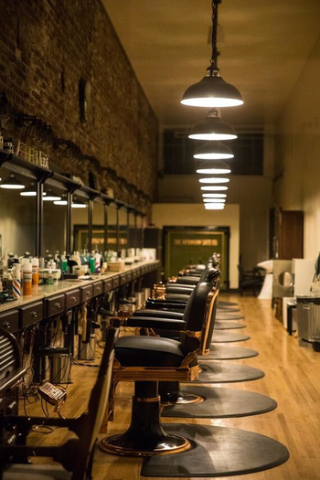 chairs inside the Moustache Barbershop